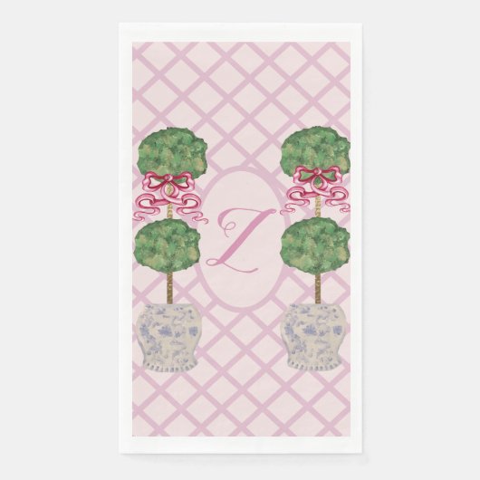 Girly Chinoiserie Ginger Jar Topiary Servet (Voorkant)