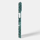 Girly chique blauwgroen turquoise bewerkt lederpat Case-Mate iPhone case (Achterkant / Rechts)