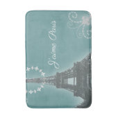 Girly chique retro mode Blauwgroen Paris Eiffeltor Badmat (Voorkant Verticaal)