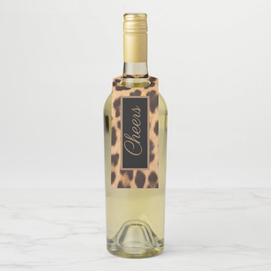 Girly chique wilde partij luipaard print proost flessenhanger (Op fles)
