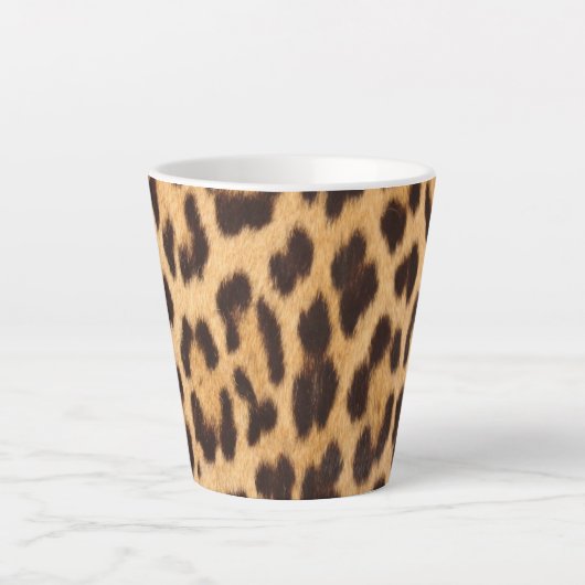 Girly chique wilde safari dier luipaard print latte mok (Voorkant)