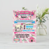 GIrly Circus Poster Stijl Feestuitnodigingen Kaart (Staand voorkant)