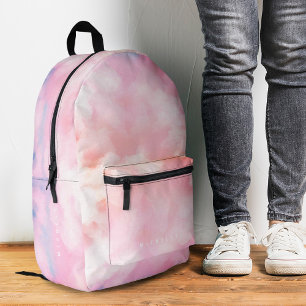 Girly Cloudy Pink Pastel Waterverf Bedrukte Rugzak