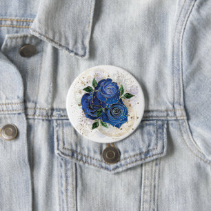 Girly collage - middernacht blauw ronde button 7,6 cm