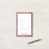 Girly Copper Diamond Glitter Glam Monogram Naam Post-it® Notes (Op bureau)