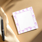 Girly Coquette Aesthetic Purple Bow Monogram Notitieblok