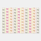 Girly Coquette Bow en Stripe Wrapping Paper (Voorkant 3)