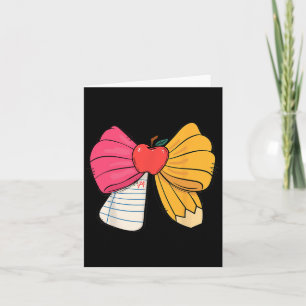 Girly Coquette Bow Pencil Teacher Student Terug na Kaart