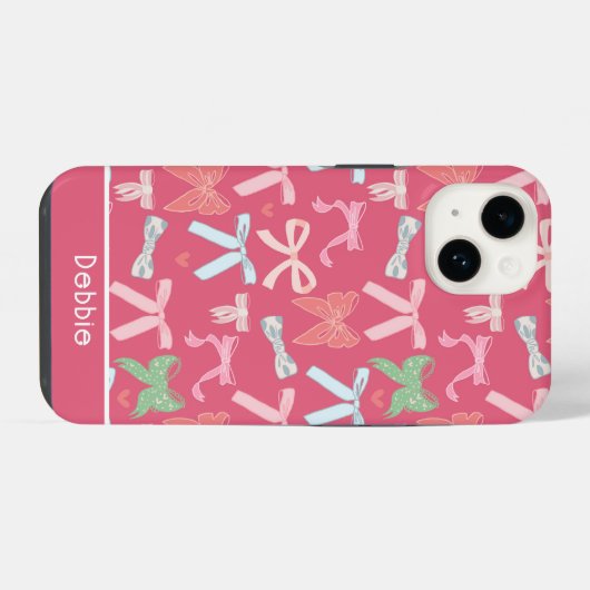 Girly Coquette Bows iPhone Hoesje (Achterkant horizontaal)