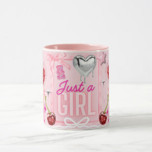 Girly Coquette Kawaii Pink Silver Mug Bows Coeurs