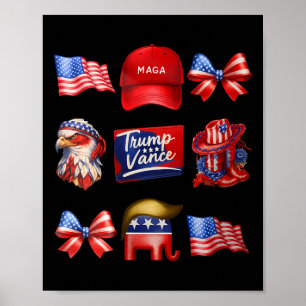 Girly Coquette Trump Vance 2024 Trump Girl Poster