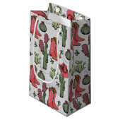 Girly Country Cowgirl Kerst roze en groen Klein Cadeauzakje (Voorkant Gekanteld)