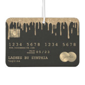 girly credit card style gold drips lashes makeup luchtverfrisser (Voorkant)