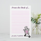 Girly Cue Briefpapier (Staand voorkant)