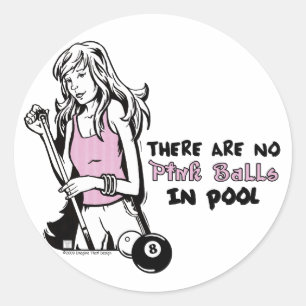 Girly Cue Ronde Sticker