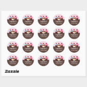 Girly Cupcakes Verjaardag Stickers (Vel)