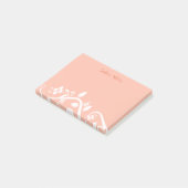 Girly Custom Pink Flowers, Vines and Leaves Border Post-it® Notes (Schuin)