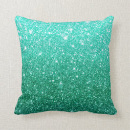 Girly Cute Aqua Blue Faux Glitter Pattern Modern Kussen