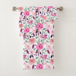 Girly  Cute  Floral Pattern Bad Handdoek