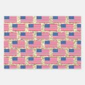 Girly Cute Fun Glitter Patriotic American USA Flag Inpakpapier Vel (Voorkant)