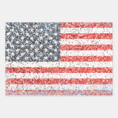 Girly Cute Fun Glitter Patriotic American USA Flag Inpakpapier Vel (Voorkant 2)