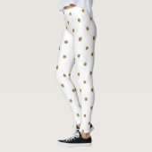Girly Cute Glitter Faux Gold Polka Dots Pattern Leggings (Links)