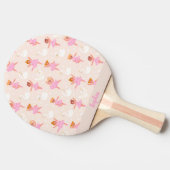 Girly Cute Pink Ballerina Pattern Aangepaste naam  Tafeltennisbatje (Zijkant)