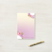 Girly Cute Stylish Floral - Gepersonaliseerd Post-it® Notes (Op bureau)