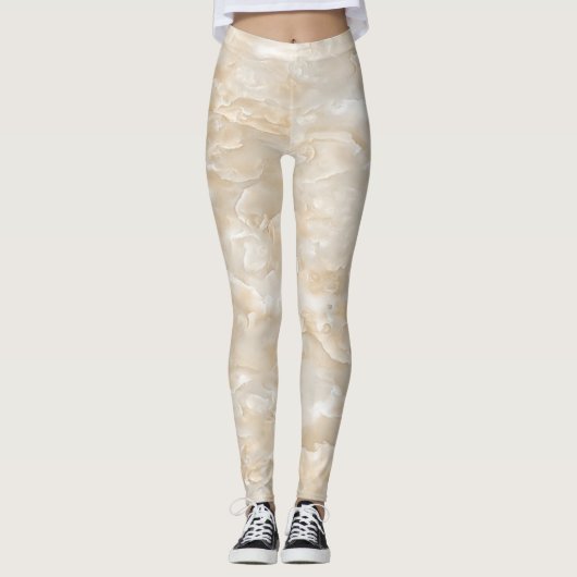 Girly Cute Trendy Marble Texture Leggings (Voorkant)