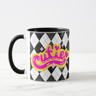 Girly Cutie Argyle Baddie Coffee Mok Schattige