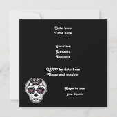 Girly dag van de dode suiker schedel party kaart (Achterkant)