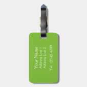 Girly Damask Monogram Bagagelabel (Achterkant verticaal)