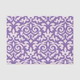 Girly Damask paars & white Swirly Tissuepapier
