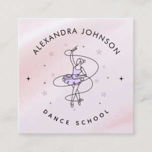 Girly Dance School Choreographer Ballerina Dancer Vierkante Visitekaartje