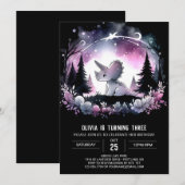 Girly Digital Triceratops Verjaardag Kaart (Voorkant / Achterkant)