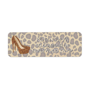 Girly Diva Leopard Print   Glam High Hiel Shoes Etiket