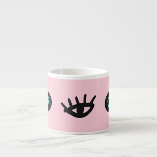 Girly Doodle: Ogen Harten Naadloos. Espresso Kop