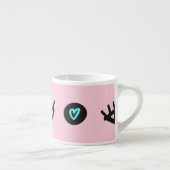 Girly Doodle: Ogen Harten Naadloos. Espresso Kop (Rechts)