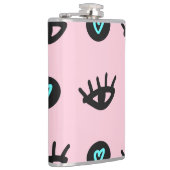 Girly Doodle: Ogen Harten Naadloos. Heupfles (Rechts)