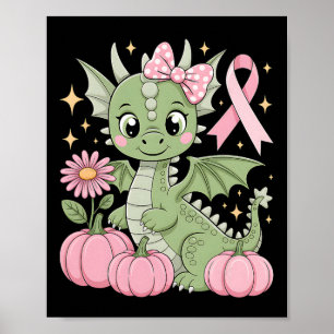 Girly Dragon Borstkanker Halloween Pompoen T-shirt Poster