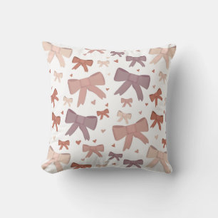 Girly Dusty Pink Bows en Little Hearts Patroon Kussen