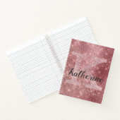 Girly Dusty Pink Gold Sparkle Monogram Naam Notitieboek (Binnen)