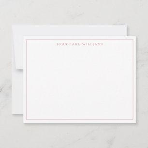 Girly Dusty Pink Modern Professional Thin Border Notitiekaartje