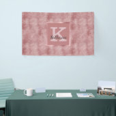 Girly Dusty Roos Gold Glam Sparkle Monogram Naam Spandoek (Beurs)