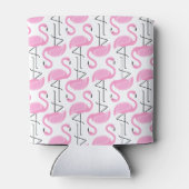 Girly Eenvoudig Modern Roze Flamingo patroon Blikjeskoeler (Achterkant)