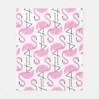 Girly Eenvoudig Modern Roze Flamingo patroon Fleece Deken