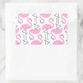 Girly Eenvoudig Modern Roze Flamingo patroon Rechthoekige Sticker (Tas)