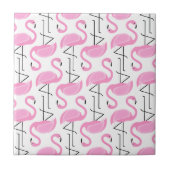 Girly Eenvoudig Modern Roze Flamingo patroon Tegeltje (Voorkant)