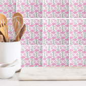 Girly Eenvoudig Modern Roze Flamingo patroon Tegeltje