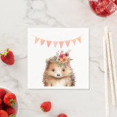 Girly egel, kinderen jarig servet (Insitu)